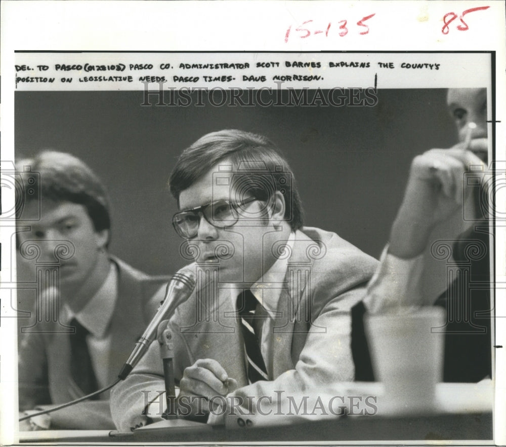 1981 Press Photo Pasco County Administrator Barnes - Historic Images