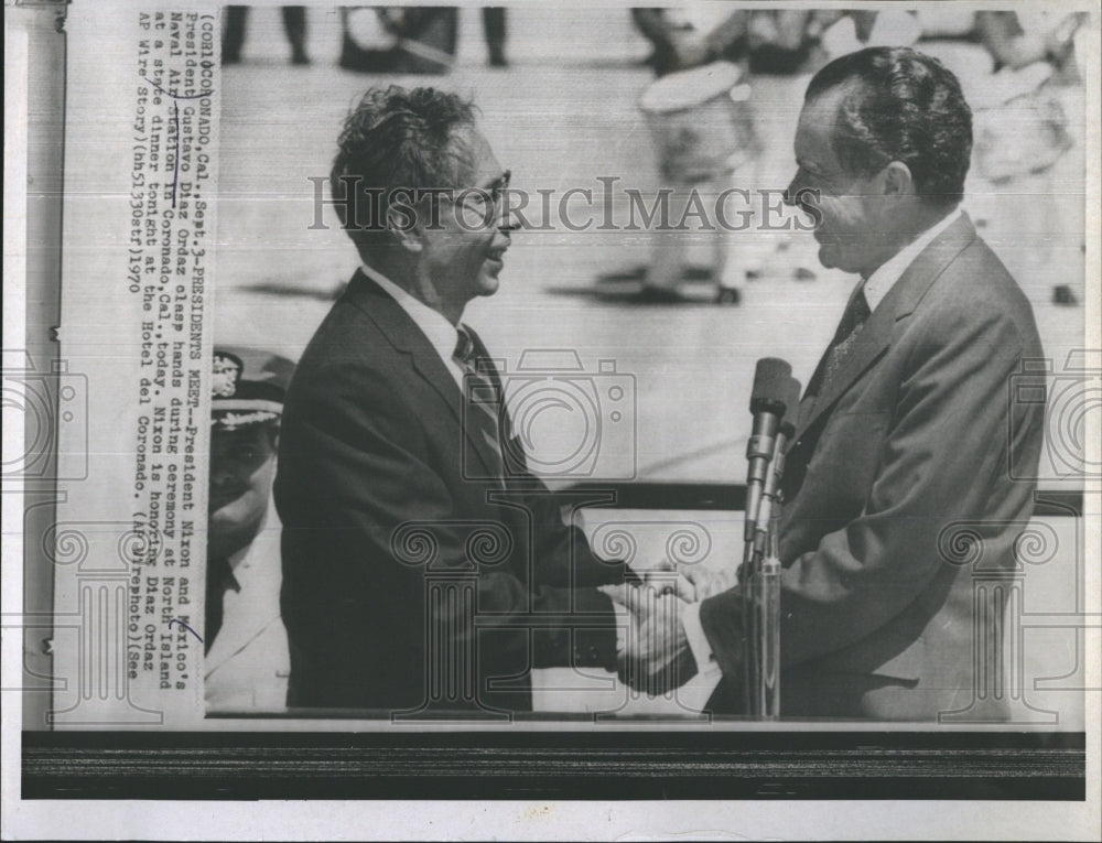 1970 Press Photo President Nixon, Mexico's President Gustavo Diaz Ordaz - Historic Images