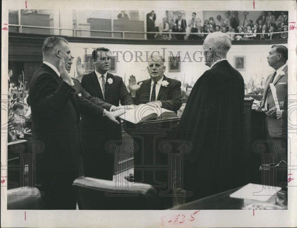 1981 Press Photo Senator Cliff Herrell, Charley Johns and Nick Connor Young - Historic Images