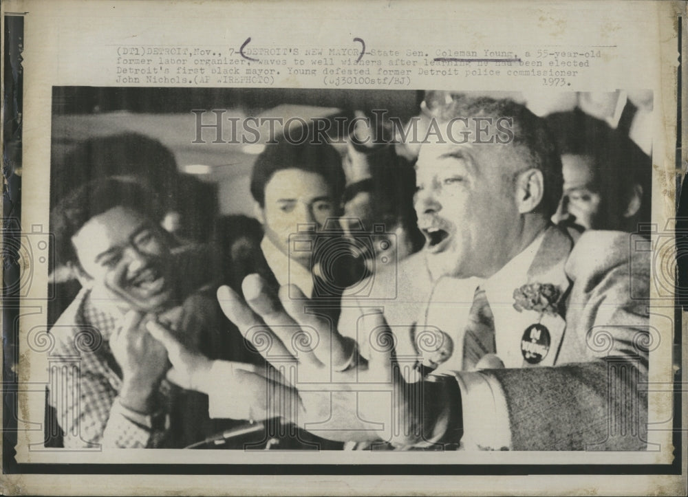 1973 Detroit's New Mayor Colman Young-Historic Images