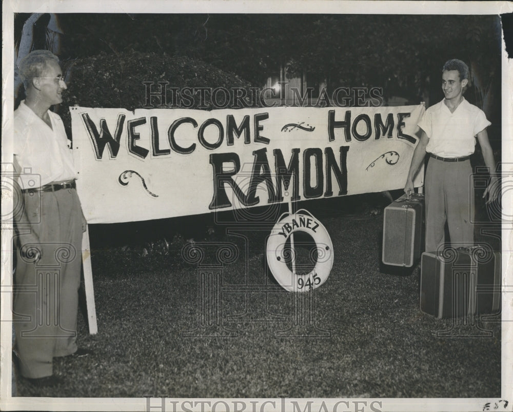 1950 Press Photo Ramon Ybanez Editor in Chief of Eld Buen Vecino, Welcomed Home - Historic Images