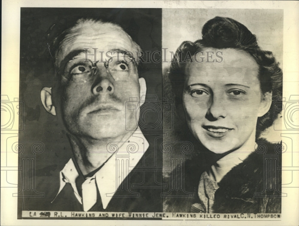 Press Photo R.L Hawkins and wife Winnie Jene. - RSH08785 - Historic Images