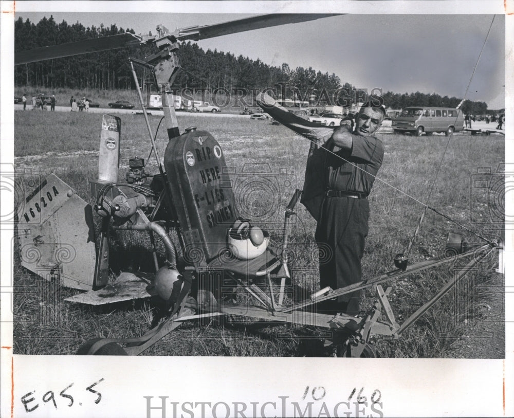 1973 Press Photo Smokey Castner and Gyrocopter - RSH09123 - Historic Images