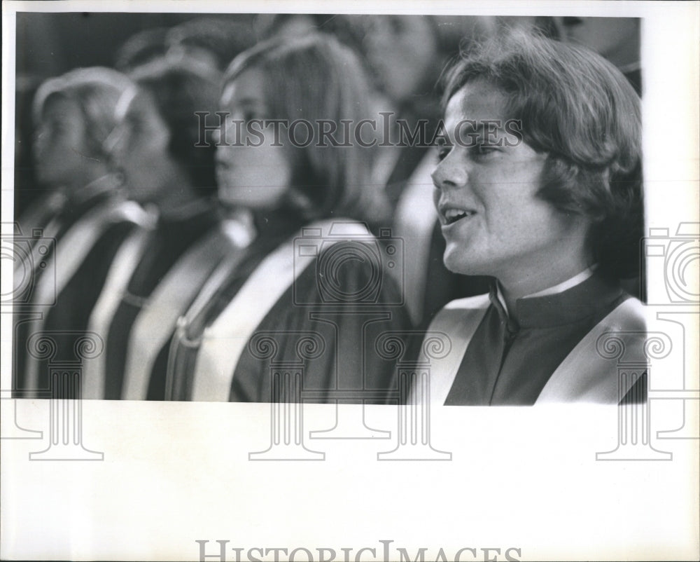 1966 Press Photo Florida Presbyterian College Choir Nickie Kauder Eckerd - Historic Images