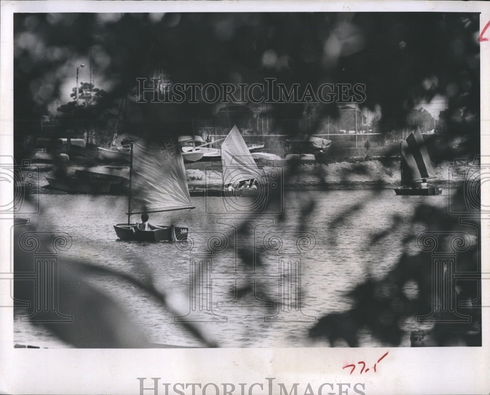 1966 Press Photo Florida Presbyterian College Sailing Boating Course Frenchman's - Historic Images