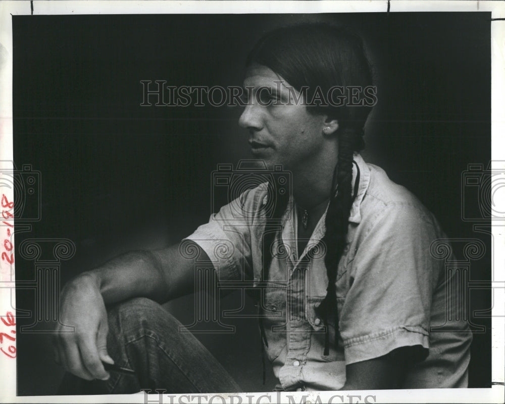 1989 Press Photo Cherokee Gabriel Horn, AKA White Deer - Historic Images