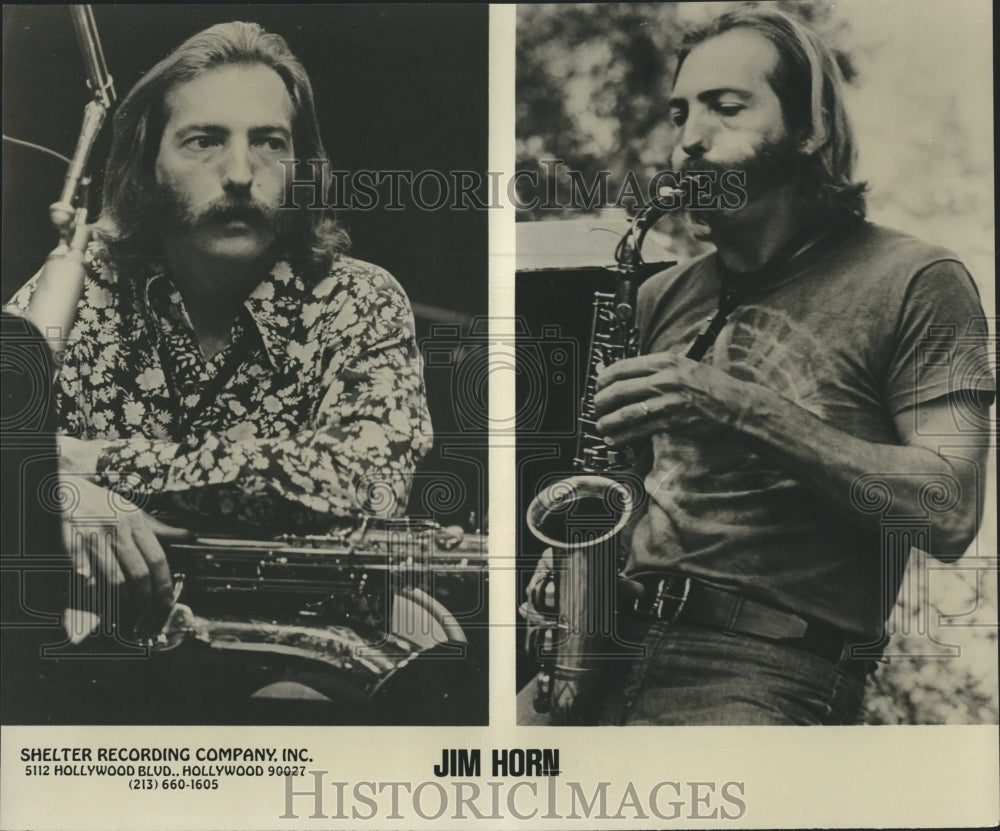 1972 Press Photo Jim Horn Saxophonist Player For Shelter Recording Company - Historic Images