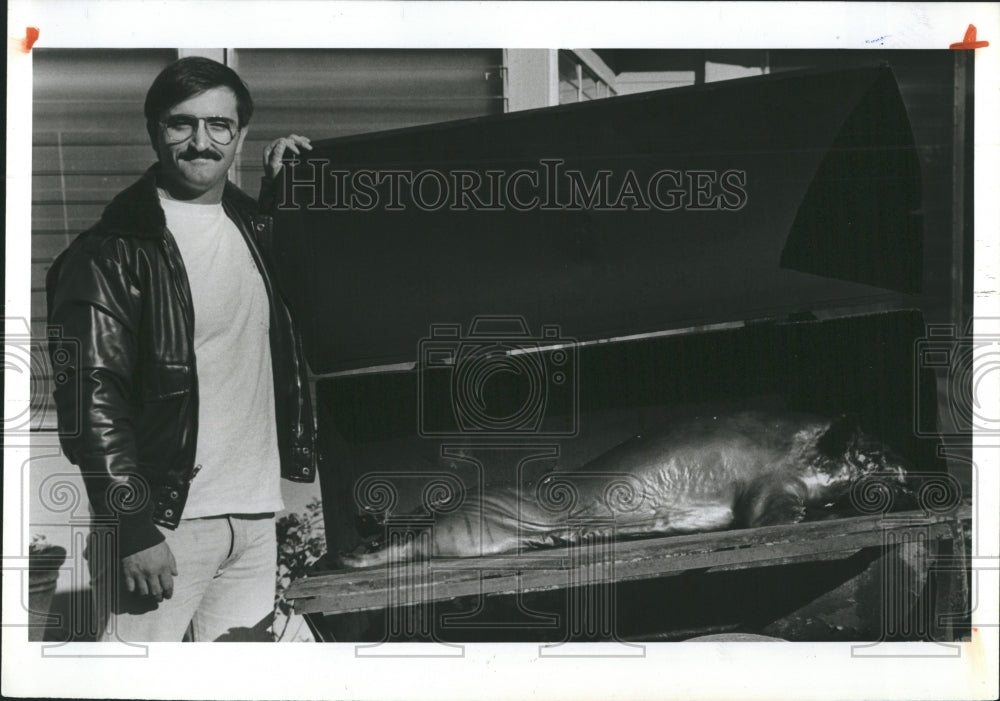 1985 Press Photo Sgt. Ken Afienko party dinner menu - RSH09891 - Historic Images