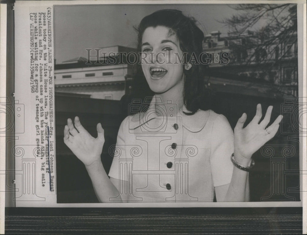 1968 Press Photo Mrs.Luci Johnson Nugent Daughter Of President Johnson - Historic Images