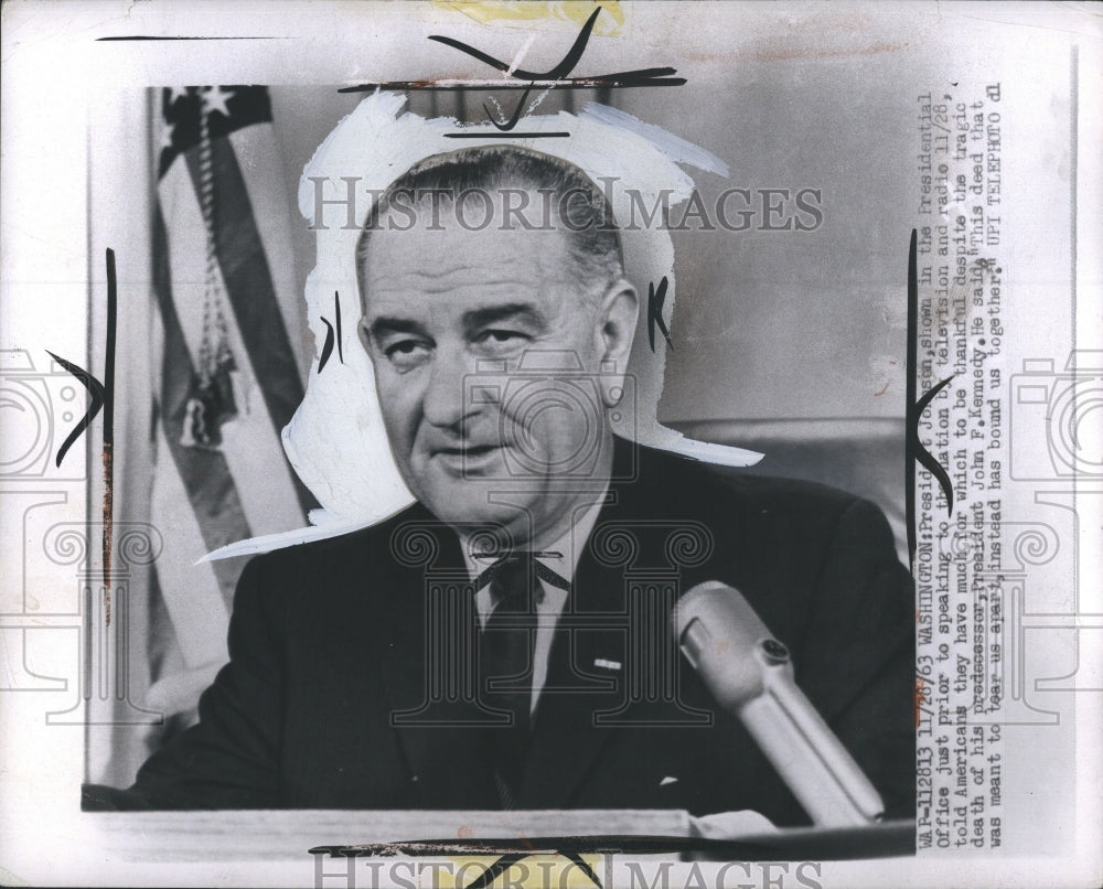 1963 Press Photo President Lyndon B. Johnson - Historic Images