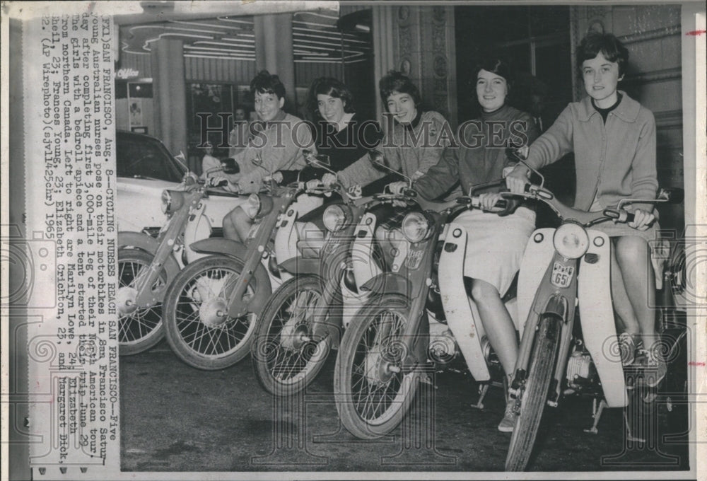 1965 Cycling Nurses Reach San Francisco-Historic Images