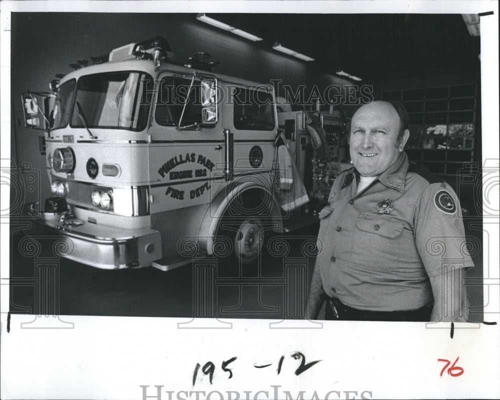 1972 Press Photo Firefighter Blair Bender of Pinellas Park. - Historic Images