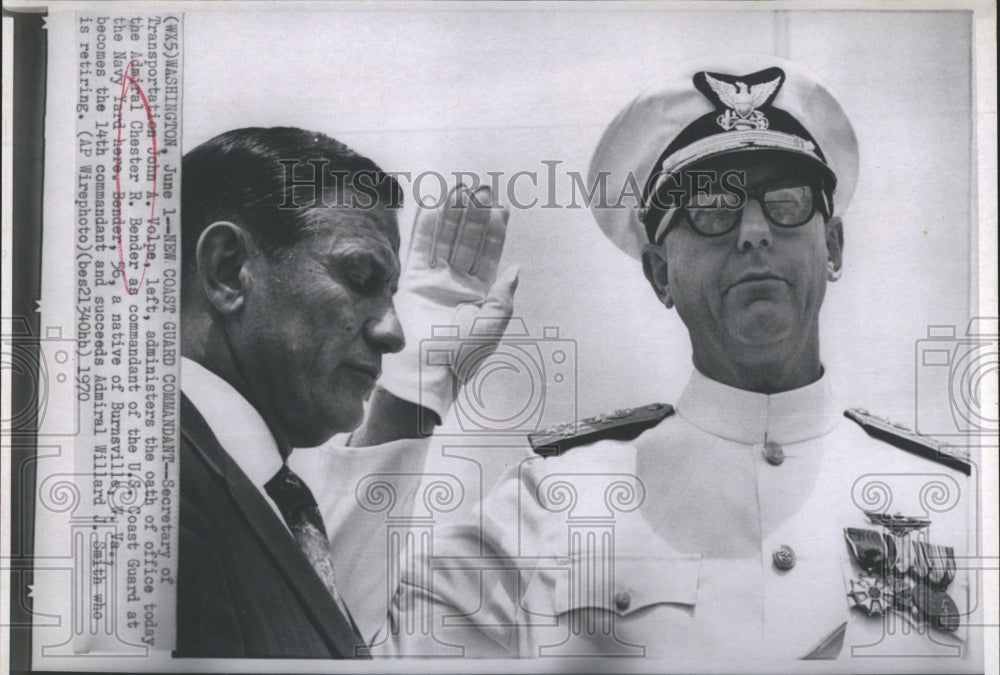 1970 Press Photo John A.Volpe Sec of Transportation,Oath of Office. - RSH10987 - Historic Images