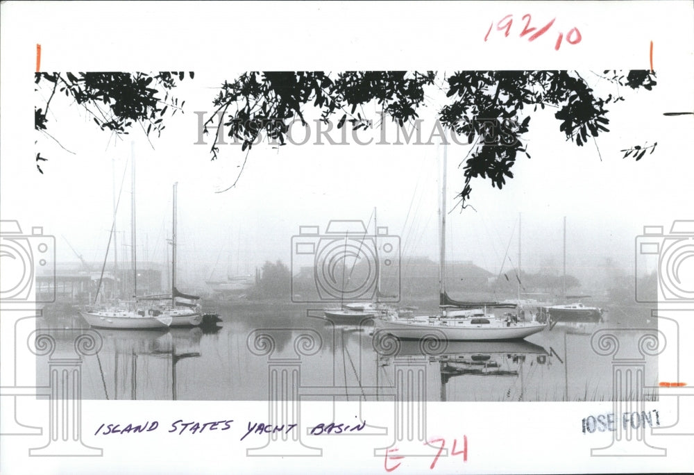 1984 Press Photo Fog over Clearwater Harbor - Historic Images