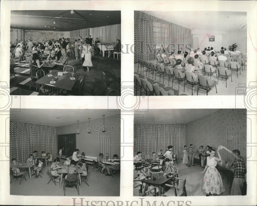 1957 Press Photo Colonial Inn, Adult and Children activities. - RSH11177 - Historic Images