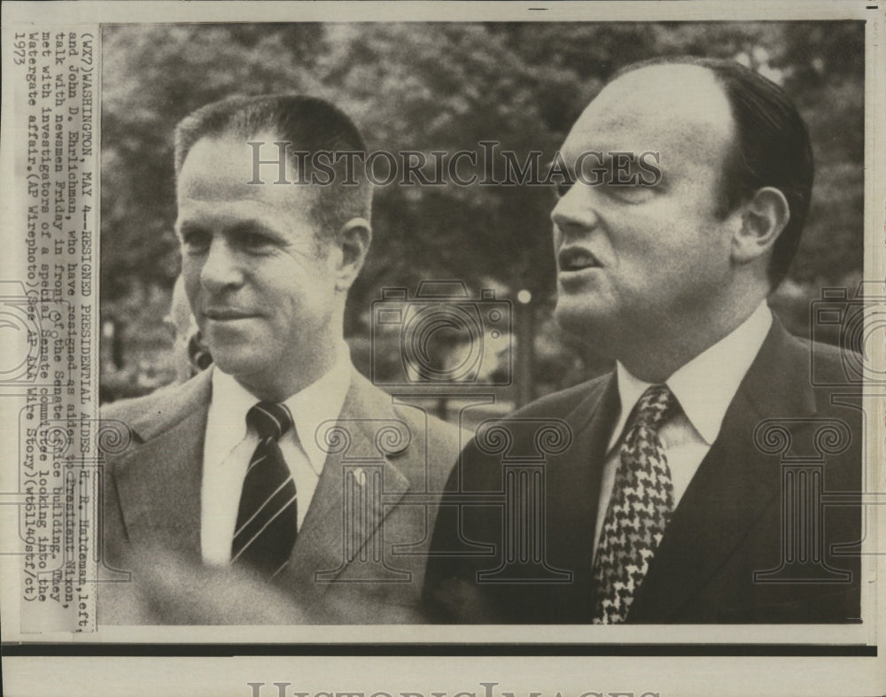 1973 Press Photo Resigned Presidential Aides Haldeman &amp; Ehrlichman - RSH11363 - Historic Images