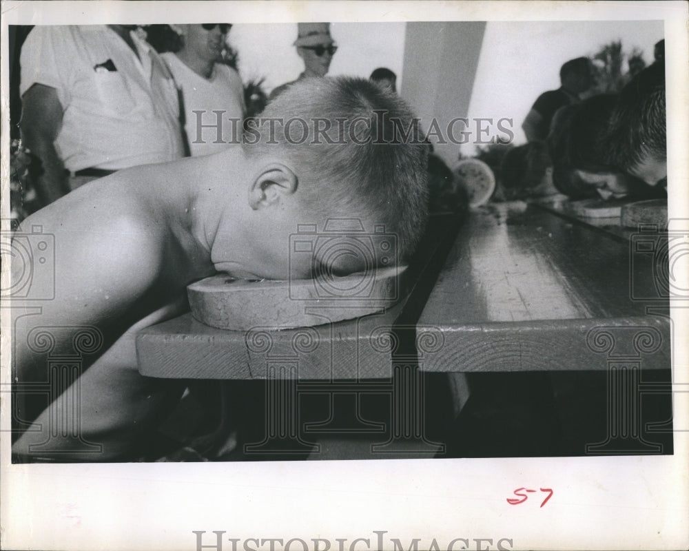 1968 Press Photo Boy eating watermelon at picnic - RSH11437 - Historic Images