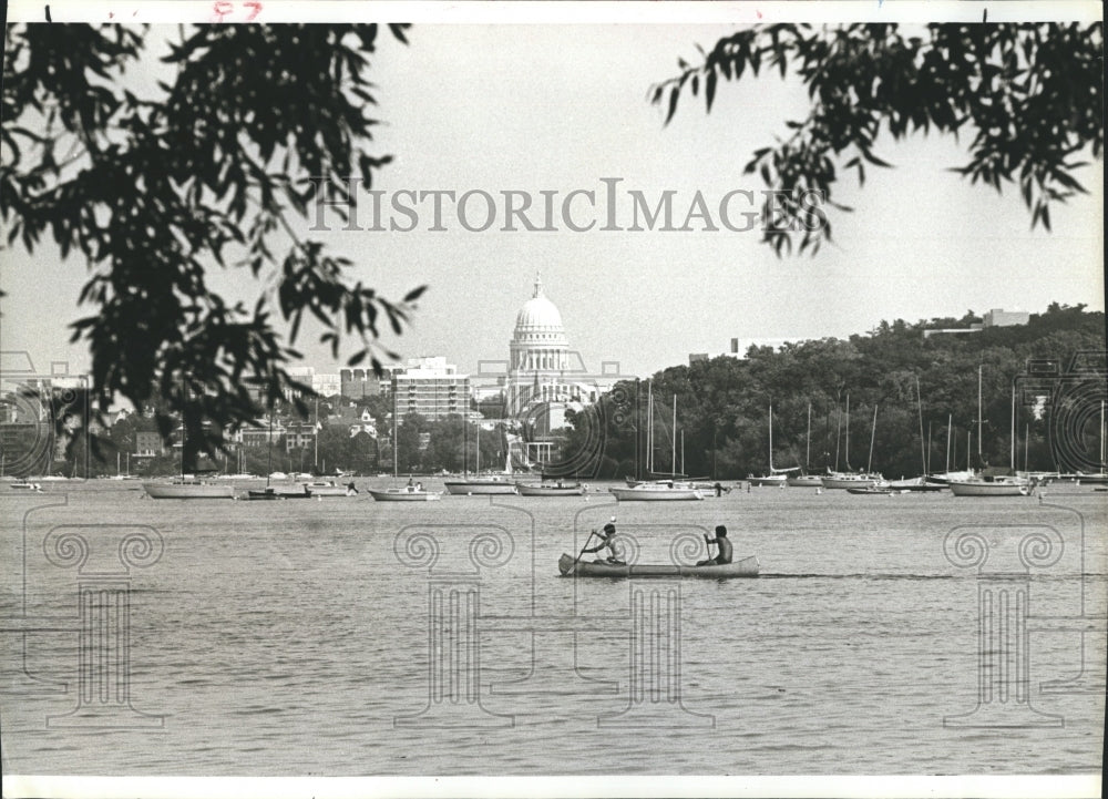 1979 Press Photo Trees State Capitol Madison Four Lakes Only U.S. City Isthmus - Historic Images