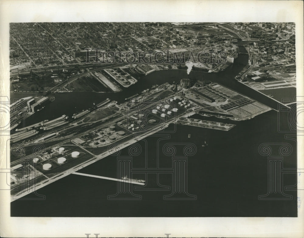 1963 Press Photo Wisconsin Aerial Shot Of Inner Harbor Port - RSH11585 - Historic Images