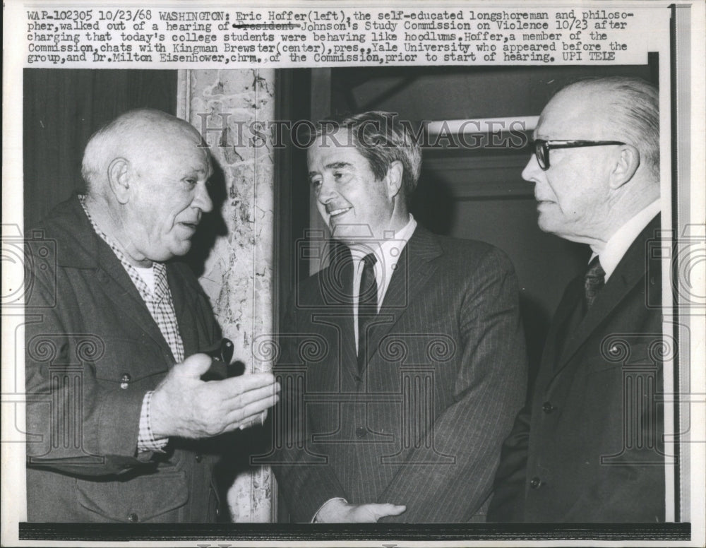 1968 Eric Hoffer Philosopher Walk President Johnson's Study Violence-Historic Images