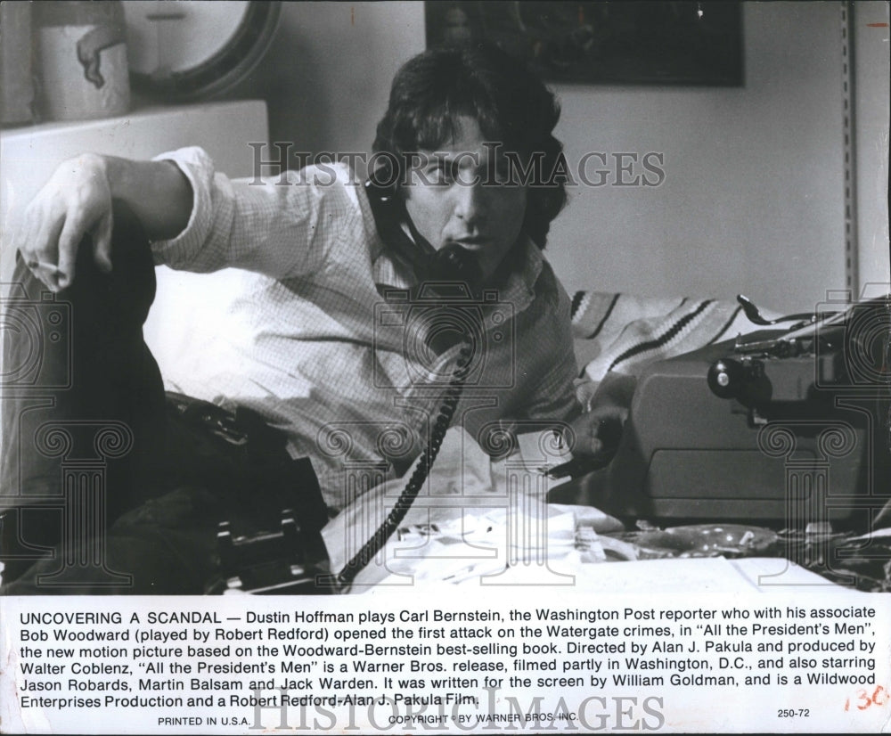 1976 Press Photo Actor Dustin Hoffman All The President&#39;s Men - RSH11655 - Historic Images