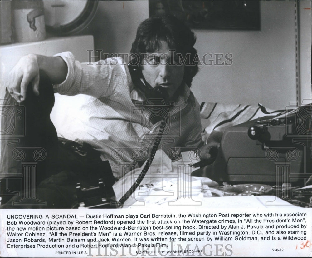 1976 Press Photo Actor Dustin Hoffman All The President's Men - RSH11655 - Historic Images