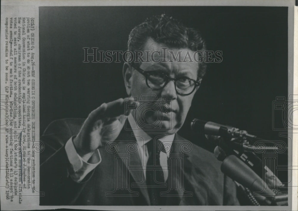 1968 Press Photo Governor Richard Hughes Democratic National Convention - Historic Images