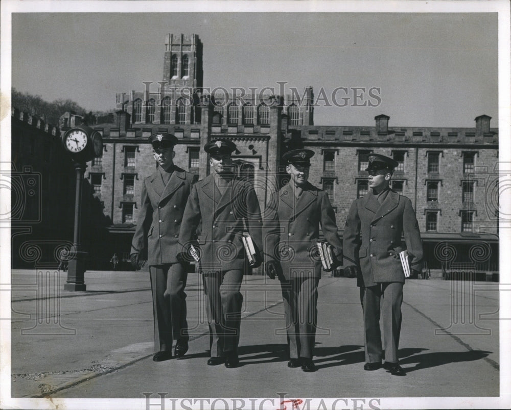 1961 Press Photo Cadets Don Karrer John Bay T. G. Stroup Tom Gordon Walk Class - Historic Images