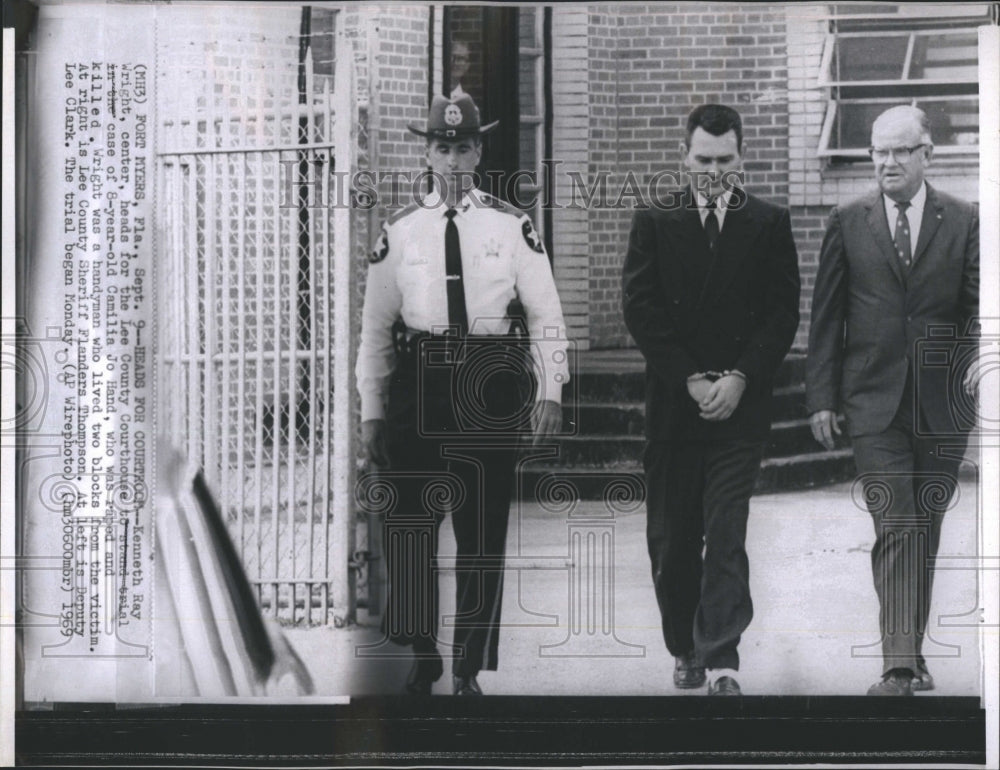 1969 Press Photo Kenneth Wright Heads To Court For Trial In Rape &amp; Murder Case - Historic Images