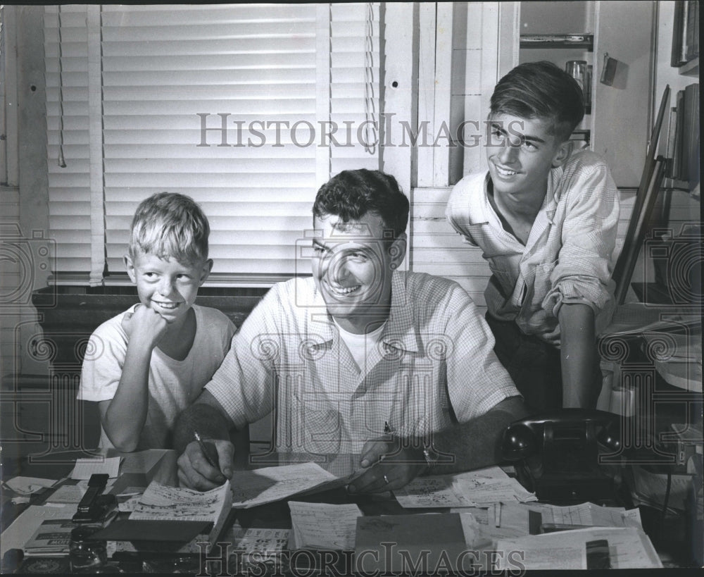1950 Boy's Club Director Don Work With James Croft And Martin Schink-Historic Images