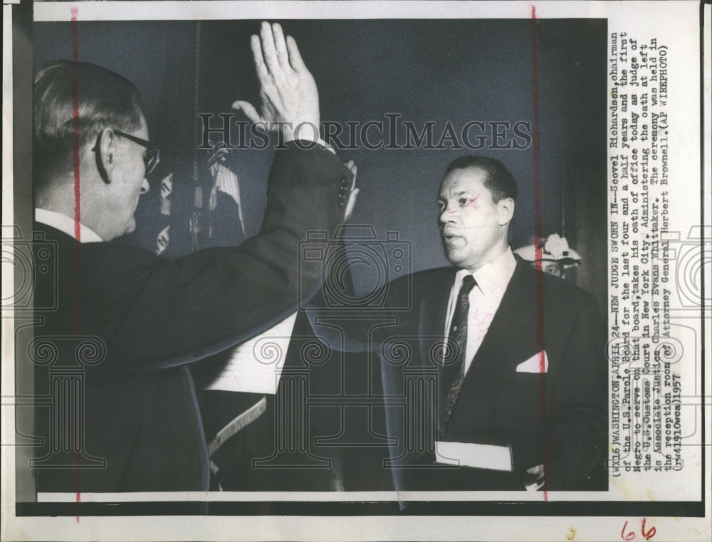 1957 Press Photo Scovel Richardson Judge US Customs Court - RSH12463 - Historic Images