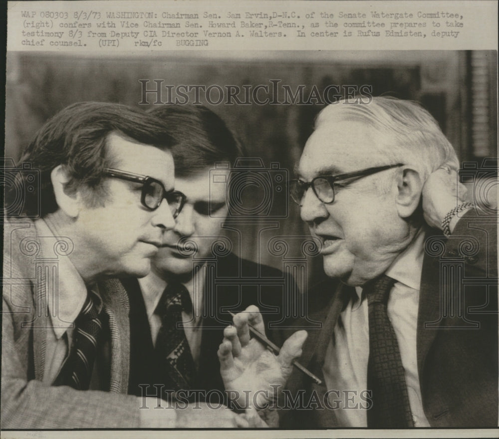 1973 Press Photo Ervin Baker Edmisten Watergate - RSH12529 - Historic Images