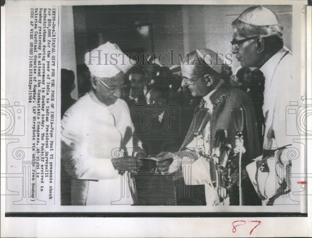 1964 Press Photo Pope Paul VI India - RSH12585 - Historic Images