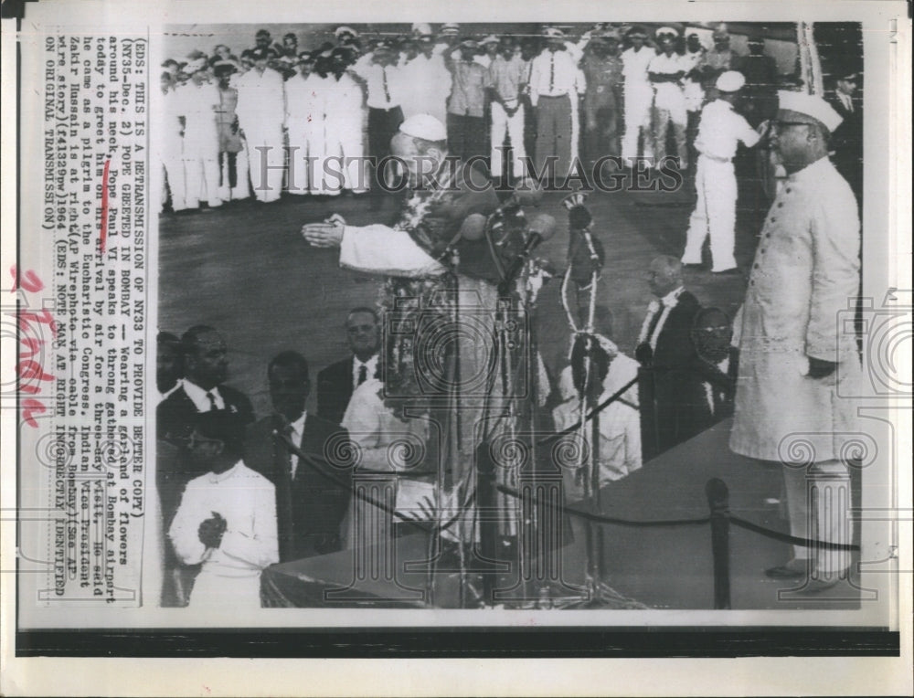 1964 Press Photo Pope Paul VI India - RSH12589 - Historic Images