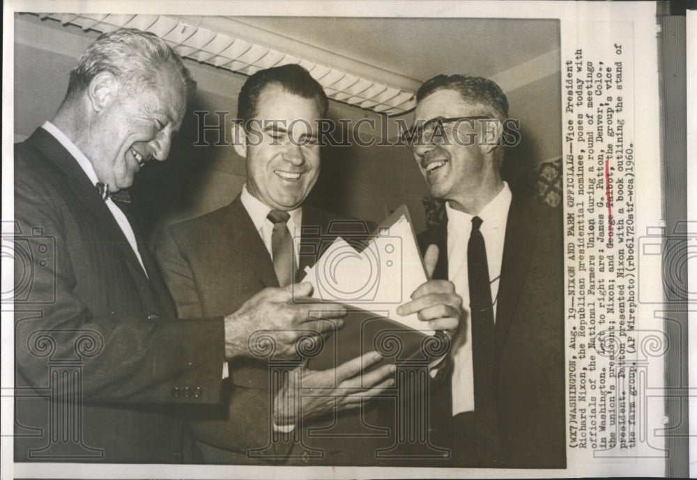 1960 Press Photo James Patton Vice President Richard Nixon George Talbot - Historic Images