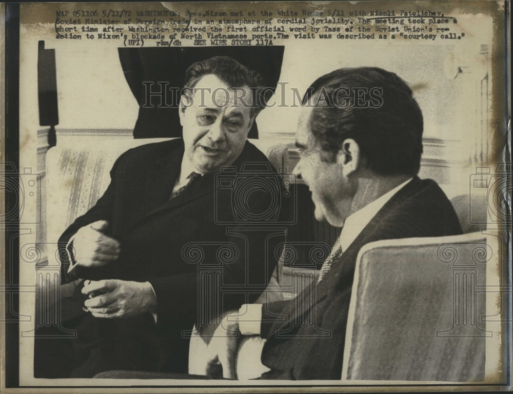 1972 Press Photo Richard Nixon Nikoli Patelichev - RSH12623 - Historic Images