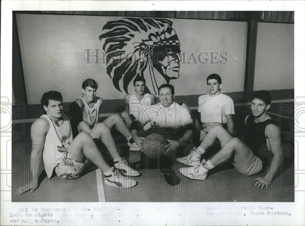 1989 Press Photo Tracy Payne, Robbie Tobeck, Derek DeBoer, Dewayne Payne, - Historic Images