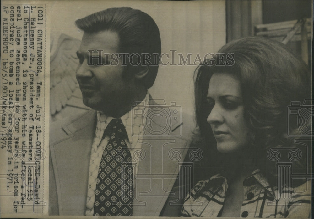 1974 Press Photo David Halpenny, Jr. Sentenced To Prison For Bomb Conspiracy - Historic Images