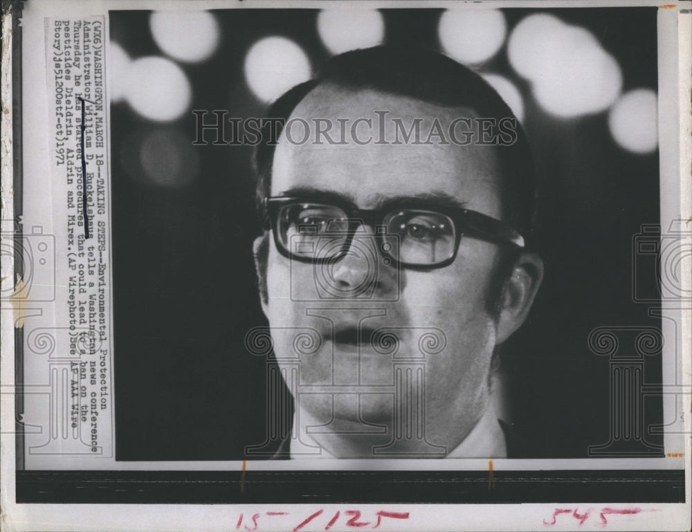 1971 Press Photo EPA Ruckelshaus Against Pesticides - Historic Images