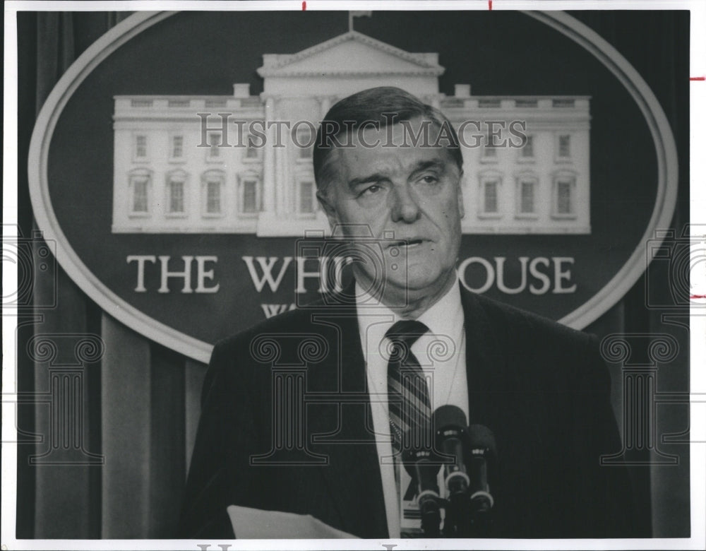 1989 Press Photo James D. Watkins, Secretary of Energy. - Historic Images