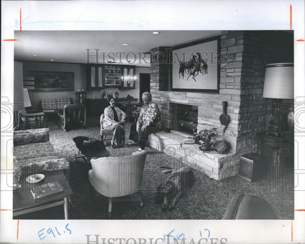 1976 Jack & Adrienne Watkins in their living room.-Historic Images