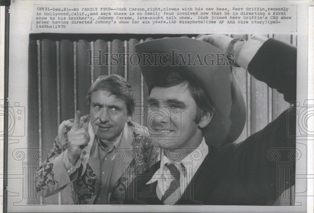 1970 Press Photo Dick Carson Merv Griffin - Historic Images