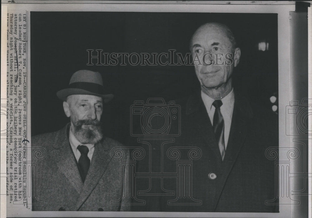 Press Photo Robert Carson Attorney Joseph Brill Bribery Conspiracy - Historic Images