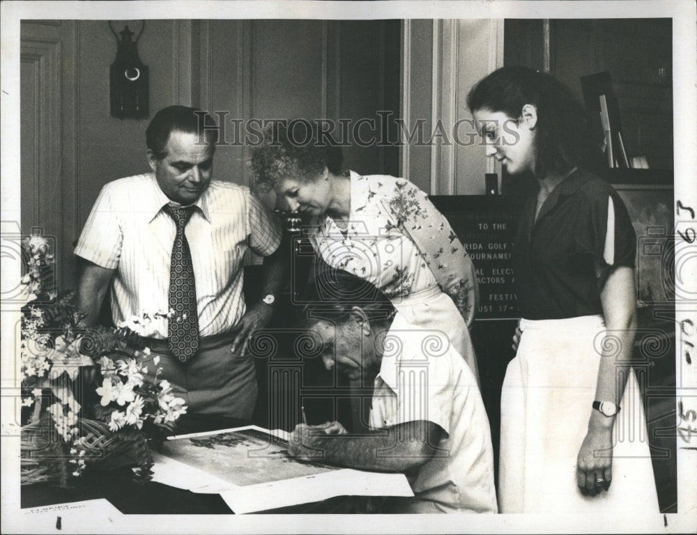 1979 Press Photo Jack Mourfiled on authograph signing - RSH13543 - Historic Images