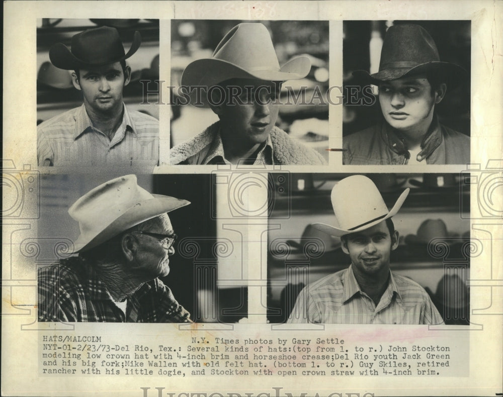 1973 Press Photo Several Kinds of Hats. - RSH13717 - Historic Images