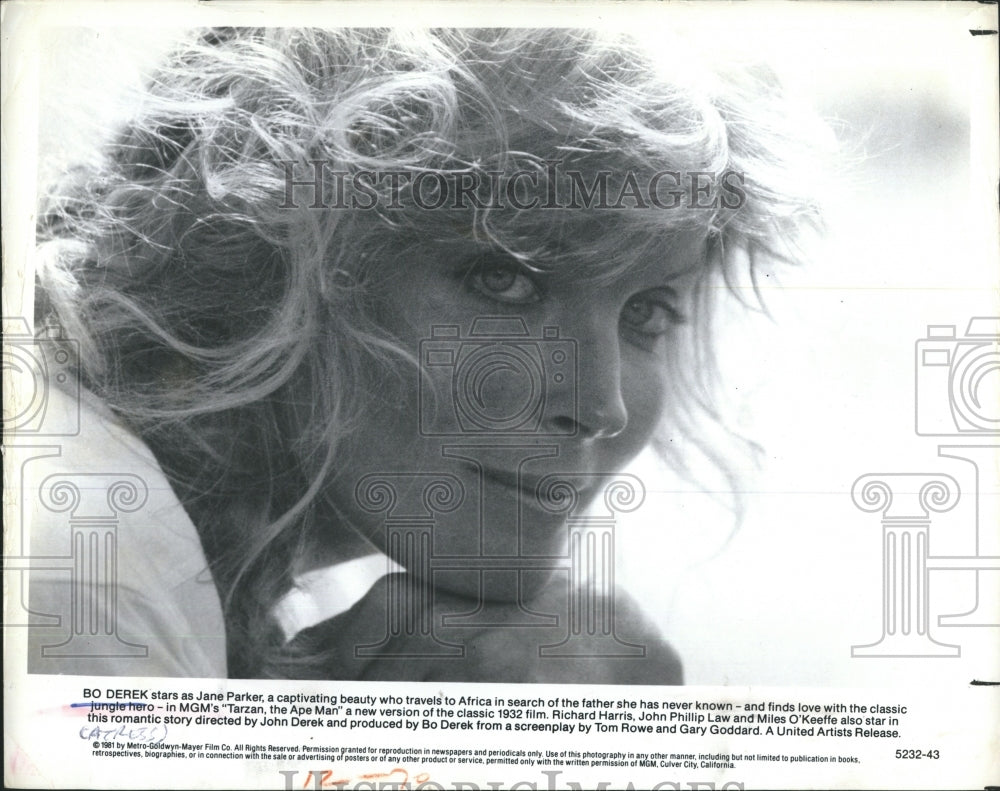 1981 Press Photo Bo Derek Actress Tarzan, The Ape Man - RSH13755 - Historic Images