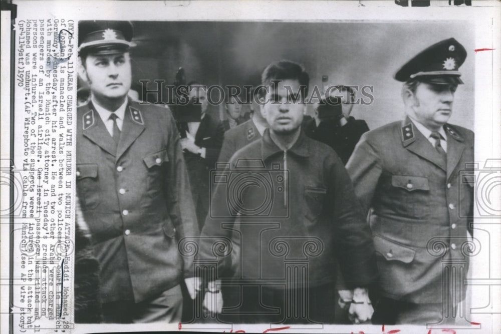 1970 Press Photo Hadidi Mohamed Policemen Germany - Historic Images
