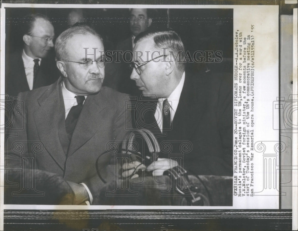 Press Photo A.A. Sobolev Russia Permanent Delegate UN V.W. Molotov Soviet - Historic Images