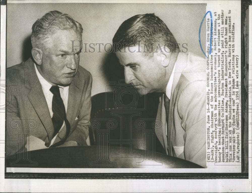 1958 Representative Oren Harris Chairman House Subcommittee On-Historic Images