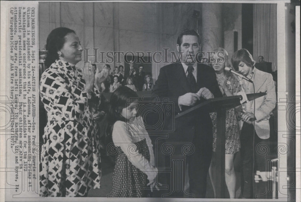 1971 Press Photo Democratic presidential hopeful Sen. Fred Harris of Oklahoma - Historic Images